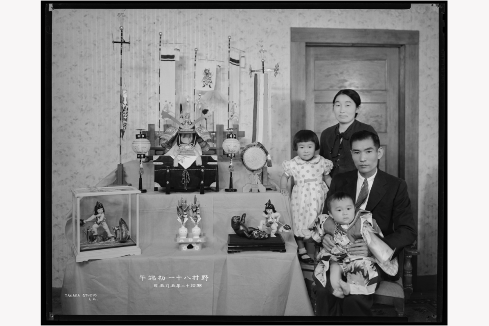 family of baby boy celebrating boys day display